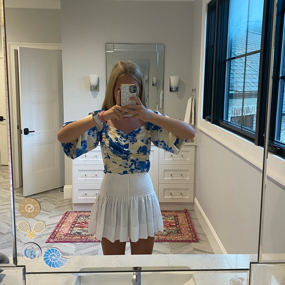 Blue Floral Top